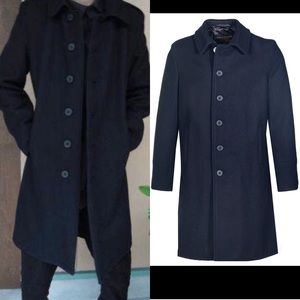 Schott N-5A Men’s Black Wool Trench Coat #C729